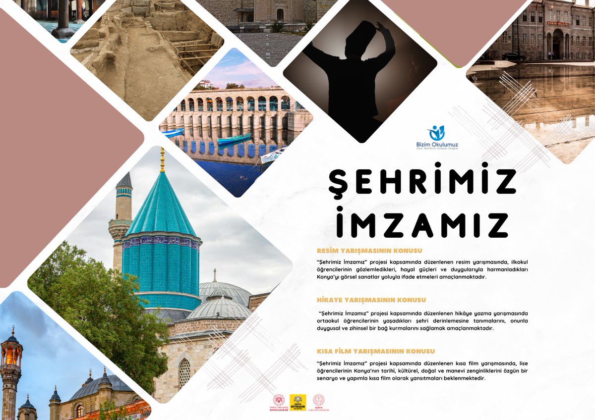 “ŞEHRİMİZ İMZAMIZ” PROJESİ KAPSAMINDA RESİM, HİKÂYE VE KISA FİLM YARIŞMALARI BAŞLIYOR

Valiliğimiz himayelerinde, Konya Büyükşehir Belediyesi destekleri ile Müdürlüğümüz tarafından yürütülen “Şehrimiz İmzamız” projesi kapsamında bu yıl da öğrencilerimize yönelik resim, hikâye ve