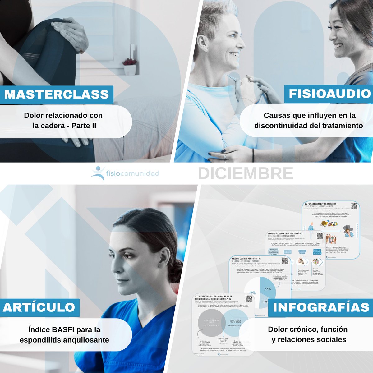 fisioterapianet's tweet photo. 💥 Novedades añadidas a nuestras plataformas en el mes de diciembre

🆓 Acceso libre para @ColFisioNavarra @cofiga @HealthinnTech @COFISCanarias @FisiosAragon 

🔗https://t.co/kjlPq8MSnM https://t.co/ZbU8EDVwgE