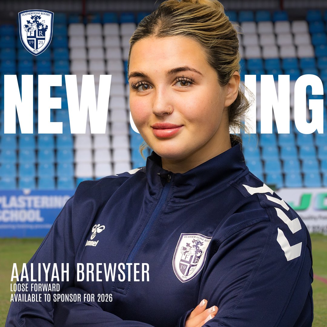 ✍️ 𝗛𝘂𝗹𝗹 𝗞𝗥 𝗖𝗮𝗽𝘁𝗮𝗶𝗻 𝘀𝗶𝗴𝗻𝘀 𝗳𝗼𝗿 𝘁𝗵𝗲 𝗥𝗼𝘃𝗲𝗿𝘀 𝗪𝗼𝗺𝗲𝗻!

Aaliyah Brewster joins the Rovers Women from the Robins ahead of the 2026 season!

🤝 To sponsor Aaliyah email, featherstoneroverswomen@gmail.com

#UTR | #TogetherWeRise 

📸 Steve Biltcliffe