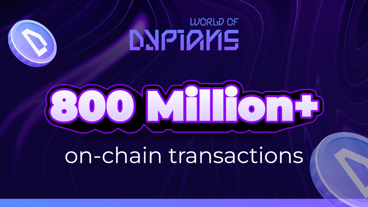 worldofdypians's tweet image. 🔥 A new milestone for WoD!

We’ve officially surpassed 800,000,000+ on-chain transactions, marking another major achievement for the ecosystem.

Real activity. Real players. Real growth.

On to the next milestone.