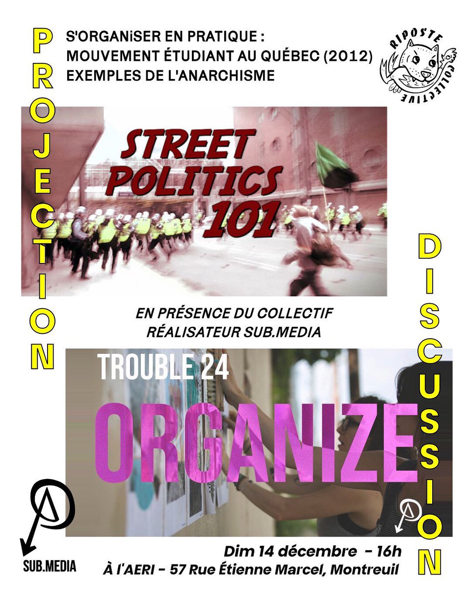 riposte_col's tweet photo. 🎥 Projection/Discussion

En juin dernier, la Riposte Collective a projeté El Estallido social, documentaire sur l'insurrection chilienne de 2019. https://t.co/DXjCFbzPwk
