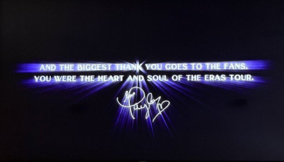 ‼️| Taylor Swift’s thank-you note at the end of “The Eras Tour | The Final Show” movie.