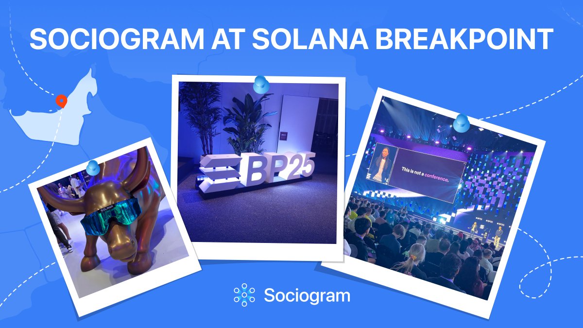 sociogram_web3's tweet photo. 🇦🇪 @SolanaConf is in full flow!

Glad to be surrounded by devs & teams at the flagship annual gathering of the @Solana ecosystem. Since a big part of our audience is from the @SolanaFndn, our presence here feels especially meaningful.

So let's keep moving forward 🚀
Where should we go next after #BP25?