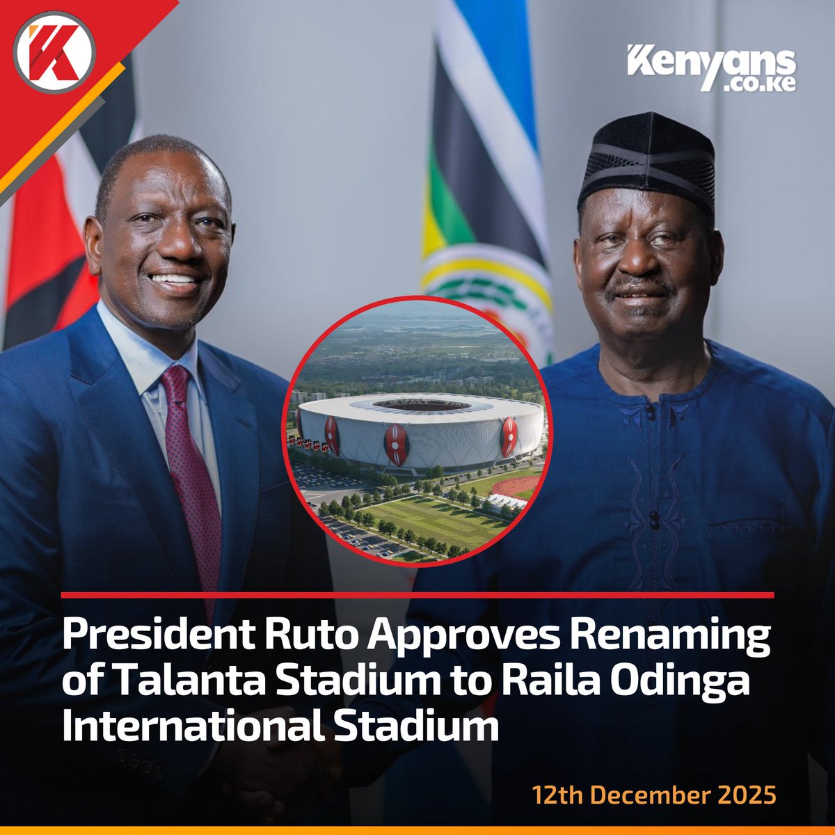 President Ruto approves renaming of Talanta Stadium to Raila Odinga International Stadium
