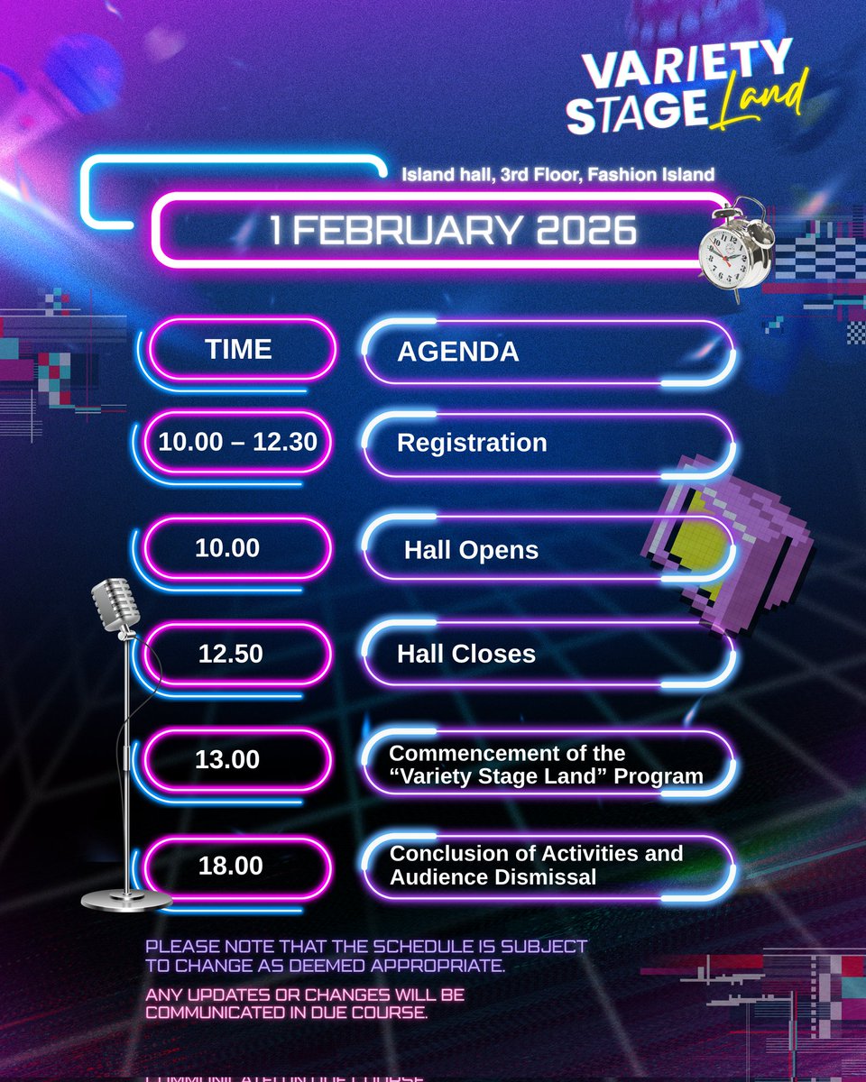 (🎂) 

📄 AGENDA FOR OFFROAD 26TH BIRTHDAY 💖

📺 Variety Stage Land 🕹🎙

* Thailand Time(GMT+7) 

#OffroadBD26thProject

#ออฟโรด #offroadKTP #ThewayOffroad