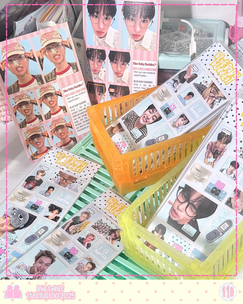 blue baby buddies *BbB* Sticker &amp; ID photo 🧩🥏👛

⏱️pre order period: 12-19 dec 2025

group: NCT WISH, Riize, Cortis, Boynextdoor 

*available for custom limited slot, detail custom &amp; product available at form po*

Link po: bit.ly/118BbBSeries

re-shares are v appreciated <3