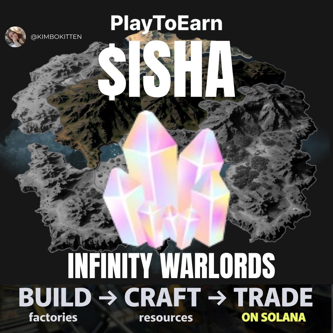 kimbokitten's tweet photo. 🚨 NEW PLAY2AIRDROP IDLE CRYPTO GAME

Infinity Warlords (@the_warl0rds) is a new idle game where players compete to earn gems who will later be converted to $ISHA

👉🏻 Go on expeditions
👉🏻 Level up
👉🏻 Open lootboxes
👉🏻 Build factories
👉🏻 Craft
👉🏻 &amp; EARN $SOL

More info below⬇️🧵.. https://t.co/brfZ4SetYO