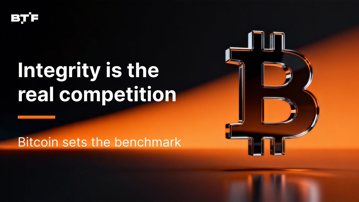 BTF_TBC's tweet image. The next great competition won’t be throughput or TPS—
it will be the integrity of the systems that handle society’s collateral.

Bitcoin remains the benchmark because it measures what others emulate:
credibility under pressure. ⚖️
#Bitcoin #BTCFi #CryptoResearch #Web3