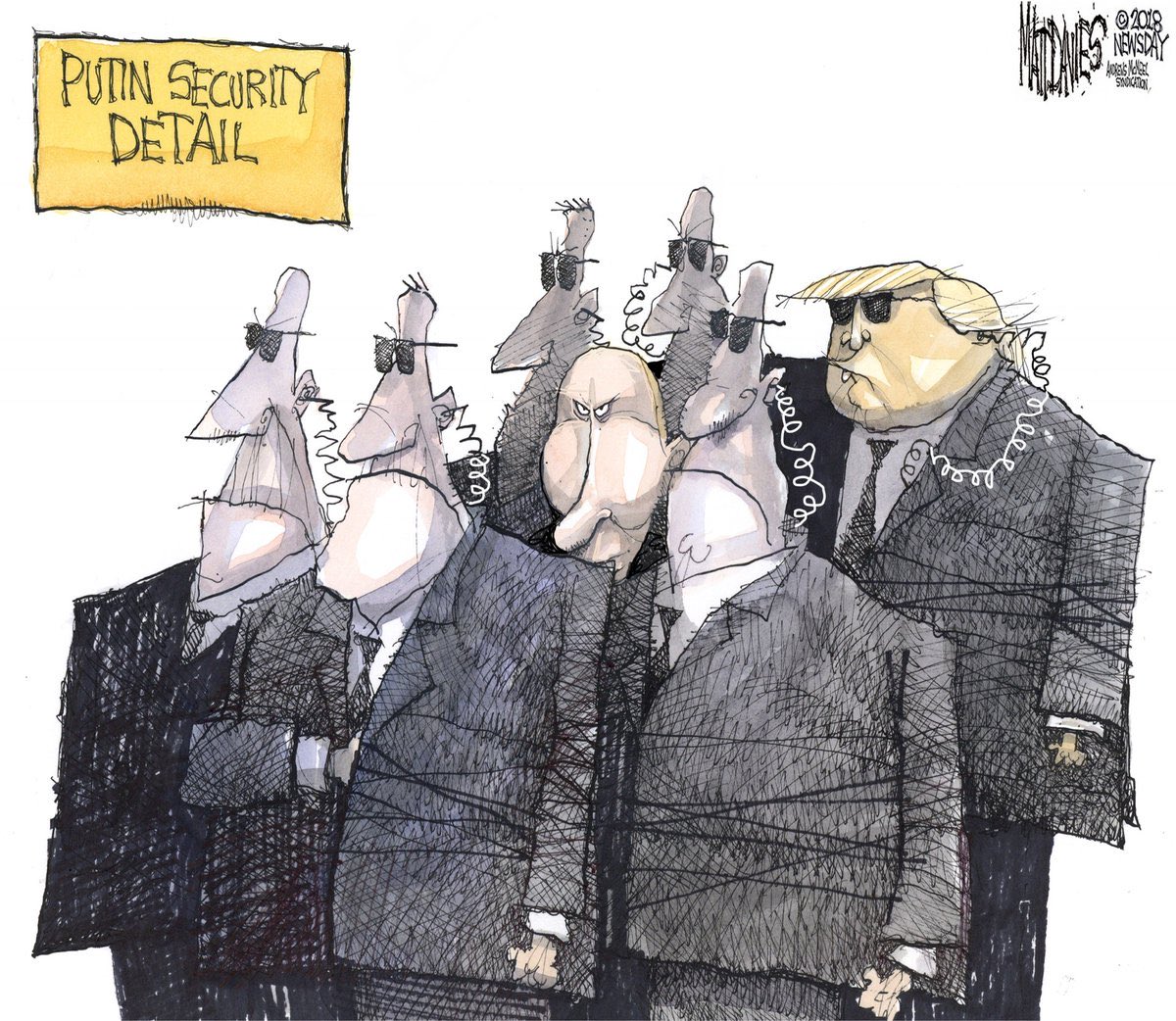 Matt Davies <a href="/MatttDavies/">Matt Davies</a> on #Trump #Putin - political cartoon gallery in London original-political-cartoon.com