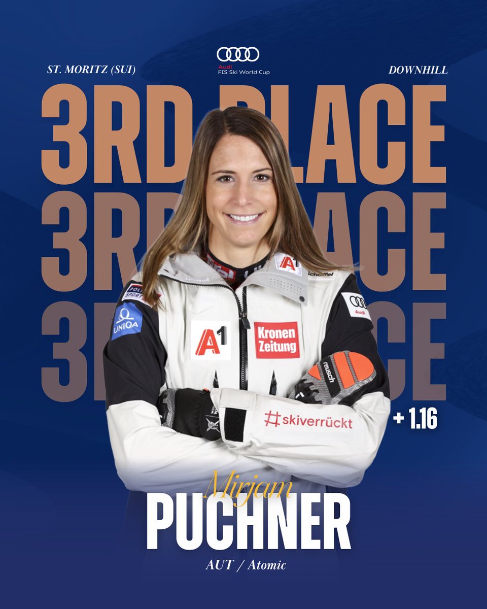 LINDSEY VONN 🇺🇸🔥 IS BACK ON TOP!
She claims her first World Cup victory since her big return, delivering a statement performance in St. Moritz, securing the 83rd World Cup victory of her career. ❄️💥

🥈 Magdalena Egger 🇦🇹 (+0.98) FIRST PODIUM!
🥉 Mirjam Puchner 🇦🇹 (+1.16)
