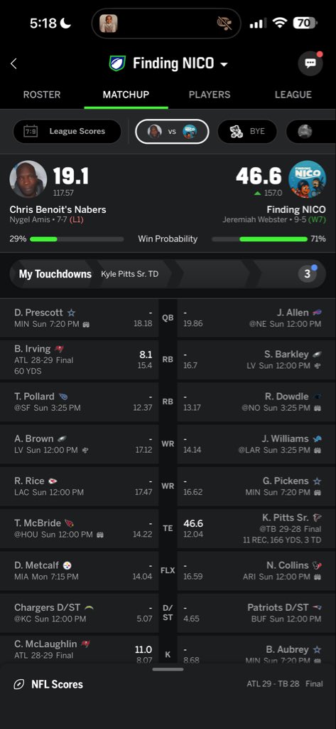 NotJerooo's tweet photo. @SleeperNFL https://t.co/C7Gse5JlqR