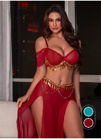 Zool_Express's tweet image. مجموعة ملابس  من 3 قطع تتكون من: توب شبكي ذهبي به شراشيب، تنورة ماكسي