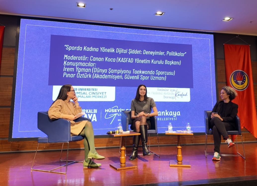 25 Kasım Kadına Yönelik Şiddete Karşı Uluslararası Mücadele ve Dayanışma Günü kapsamında, Çankaya Belediyesi’nin düzenlediği “Sporda Kadına Yönelik Dijital Şiddet” panelinde dün bir araya geldik.

KASFAD Yönetim Kurulu üyemiz Prof. Dr. Canan Koca’nın moderatörlüğünü üstlendiği