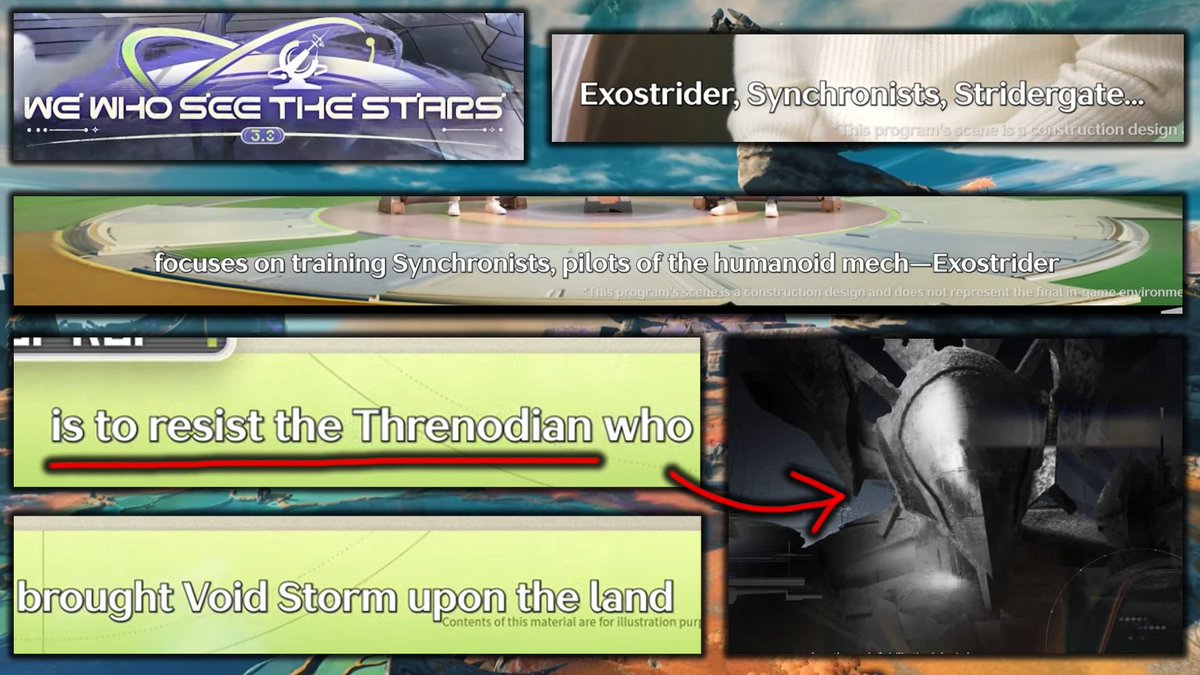 bukibread's tweet photo. From the 3.0 livestream, I think the biggest lore drop is that Lahai-Roi is trying to revive the Exostrider to fight the region's Threnodian.

This kind of goes in line with a theory I've had a while, and that is that EVERY story arc in WuWa has been trying to provide an answer to the 'Divinity Question':

How can humanity navigate and coexist with beings, concepts and events that are beyond, and above them?

This can be the Lament, Sentinels, and of course, Threnodians. 

Jinzhou answered this question with a Confucian mentality that emphasised prosperity, harmony and order. Jue emphasises order in society and Confucian design and language of social harmony, especially amidst war and conflict, is littered all over 1.x's characters and story.

Rinascita answered this question with a Renaissance Humanist mentality. People have had belief in divinity since 'time eternal'- but what happens when events happen that shake this belief? What will happen when gods erode and decline, and humans must adapt to an increasingly human-centric world, similar to Rinascita after 2.7?

And I think Lahai-Roi will answer their 'divinity question' with an Enlightenment mentality. In cultural history, the Enlightenment was a movement that came straight after the Renaissance and emphasised science (many people consider modern science to ahve been 'born' in this era) and the idolisation of the pursuit of human knowledge. 

Importantly, the Enlightenment was when religion and the 'divine' became increasingly weaker and culture secular in the aftermath of Renaissance humanism. This isn't to say RELIGION WAS DEAD; only that it became to be seen more critically, logically, and was increasingly culturally privatised. It was an era when people were reconsidering their connection with God.

Now, consider Lahai-Roi:

1) Biblical reference to 'Lahai-Roi', which alludes to themes like connection to God/divinity
2) Scientific, Enlightenment knowledge-driven design language of Lahai-Roi
3) Promethean and Icarus-esque coded attitudes in dripmarketing, suggesting both the glory of human ambition and it's cost (e.g. "the universe has rejected us", "we are the fire chasers" + all the stuff that came up in 3.0 live stream)
4) Confirmed now that the Exostrider, is essentially an artificial, 'Sentinel-replacement', being as I guessed, manufactured divinity.

The reason why the Exostrider being meant to fight the Threnodian is big is because it is human ambition in manufacturing divinity, which has always led to immense pushback in theology (e.g. Babel), hence perhaps why "the universe has rejected us" which we heard in Honami in 2.8.

But symbolically, everything about how "we must move past reliance" makes much more sense. In line with Enlightenment attitudes, there is no Sentinel, no 'god'. Only the pursuit of human knowledge and advancement can push forward and fight back against the Threnodian. This is not to mean that the people of Lahai-Roi dislike Sentinels, just like how Enlightenment thinkers didn't hate God. 

But God is no longer with us. The connection is broken. 'Lahai Roi', the 'one who sees me', casts their gaze to us no more. And in this frostland that still feels the crush of the Threnodian, will human ambition prevail or will it be punished by the fate and the divine?