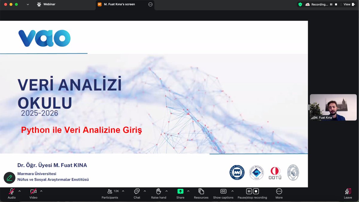 Hesaplamalı Sosyal Bilimler, Dijital Beşeri Bilimler, Yapay Zeka: Makine Öğrenmesi modüllerinin Python dersi başlamıştır.
