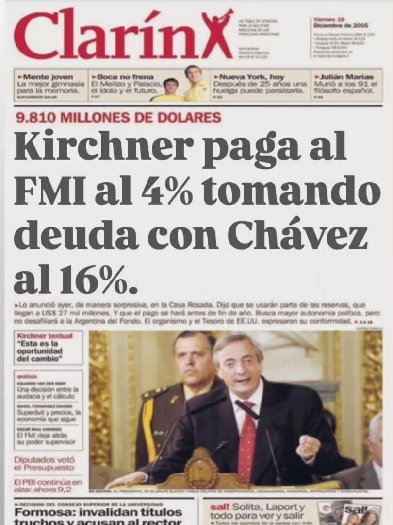 IrisScarpinelli's tweet photo. @CFKArgentina No le debíamos al fondo,pero si al asesino Chávez https://t.co/vYxRykHn3b