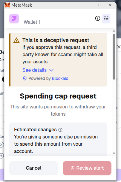 hey <a href="/blockaid_/">Blockaid</a> and <a href="/MetaMask/">MetaMask.eth 🦊</a> you're being a bit over-zealous with our pre-deposit vaults - how are we or <a href="/AragonProject/">Aragon.eth 🦅</a> known for scams lol

plz send help we're good people