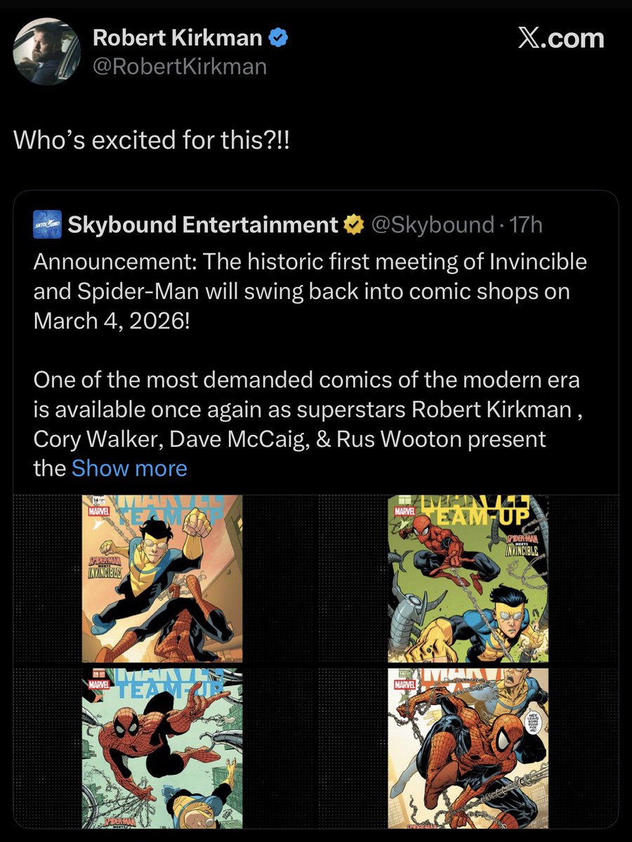 Kirkman worked really hard on bringing back Spider-Man with new variant covers.

But couldn’t bring Spider-Man himself in Invincible Season 2, only the voice actor Josh Keaton and a brand new character named Agent Spider..