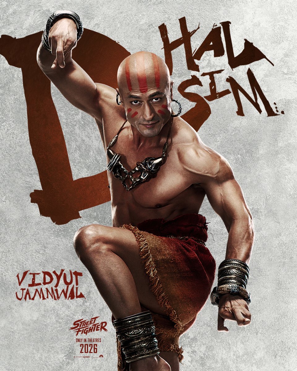 ParamountPicsID's tweet photo. Lampaui batas kemampuanmu. VIDYUT JAMMWAL sebagai DHALSIM. #StreetFighterMovie di bioskop Oktober 2026. https://t.co/bkWT9lp5LV