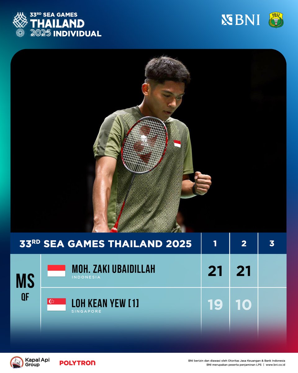 UBED!!!! 🔥

Hentikan perlawanan Loh Kean Yew, Ubed segel medali untuk Indonesia dari nomor perorangan.

WHAT. A. PERFORMANCE.

#BadmintonIndonesia #SEAGames2025