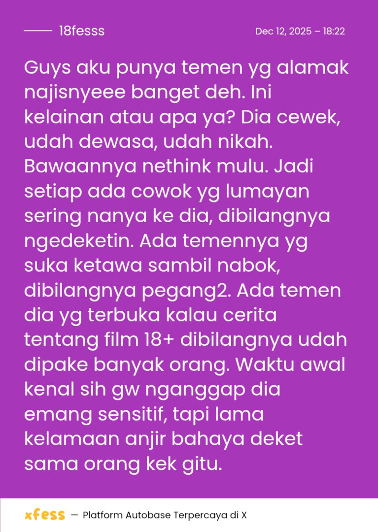 18fesss's tweet photo. 18! Jangan kasih saran gw buat bilang langsung ke orangnya ya. Udah berbudah gw bilangin dia supaya jangan lebay, sampai gw cut off. Gw sampai saat ini gak tau istilah psikologis orang kek gini itu apa. Ada yg tau? https://t.co/FKUotAI7ed
