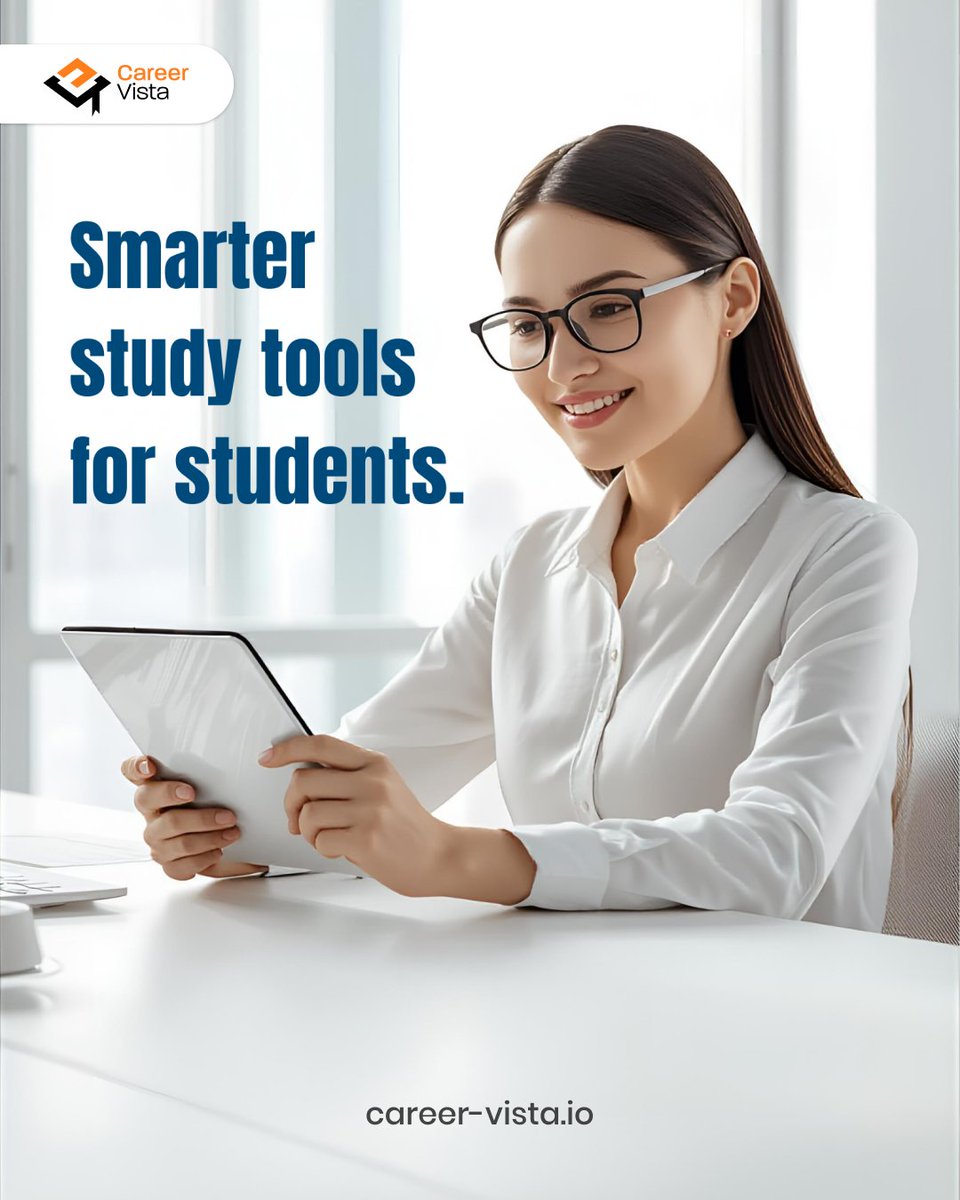 careervistaio's tweet photo. Smarter study tools for students.

• Personalized study guidance
• Tools to stay focused &amp; organized
• Better understanding with smart insights
• Boost performance across subjects

For more information!
Visit us: https://t.co/0wEM7ZjtsK

#CareerVista #SmartStudyTools https://t.co/m4ZUv0glYR