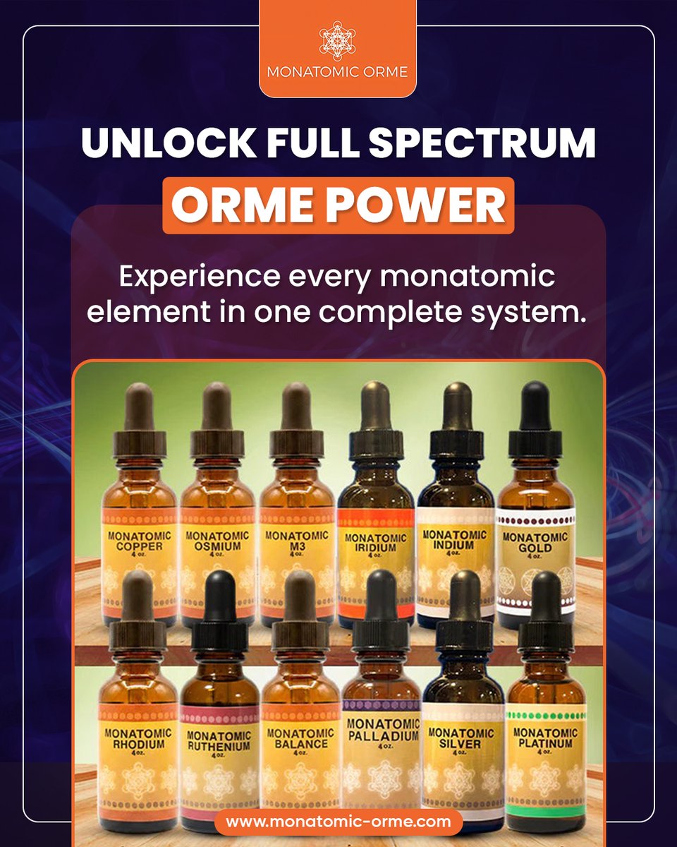 Unlock deeper energy, sharper clarity, and elevated awareness. The Higher Evolutionary System brings together every monatomic element for a complete mind–body–spirit upgrade.

SHOP NOW:monatomic-orme.com/products/highe…

#MonatomicElements #OrmeSupplements #HolisticHealth #MonatomicGold