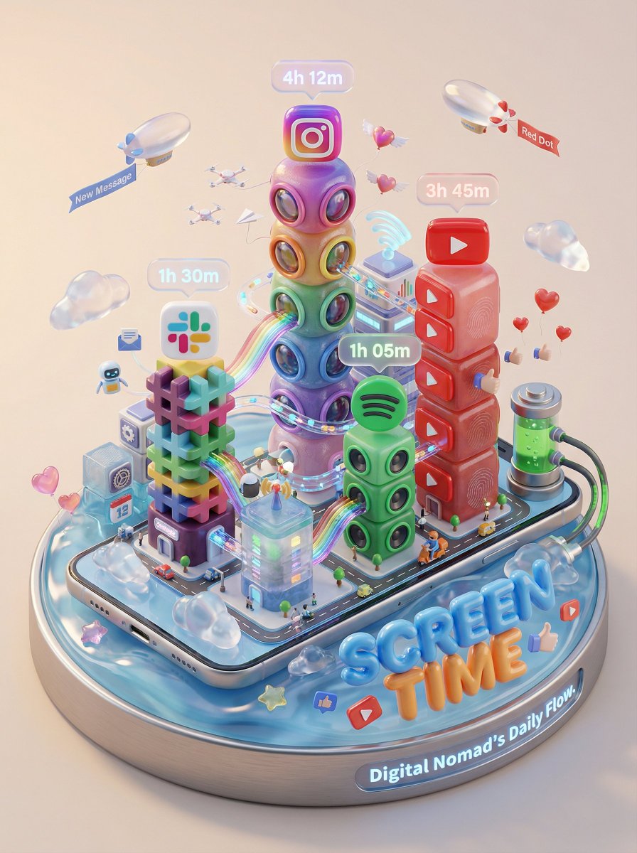 유럽과 미국 사용자의 애플리케이션 사용 습관을 시뮬레이션한 이미지입니다.