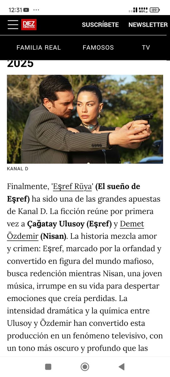 #EşrefRüya en la revista <a href="/diezminutos_es/">Diez Minutos</a>  una de las tres mejores tres series turcas #DemetÖzdemir #ÇağatayUlusoy