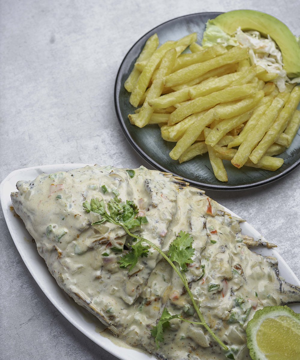 That “I’ll just take one bite” kind of meal…. And you end up finishing it all! 

~ Samaki wa Nazi (whole fish in coconut) @ 35,000/- 

#fish #samakiwanazi #coconutinfish #wholefish