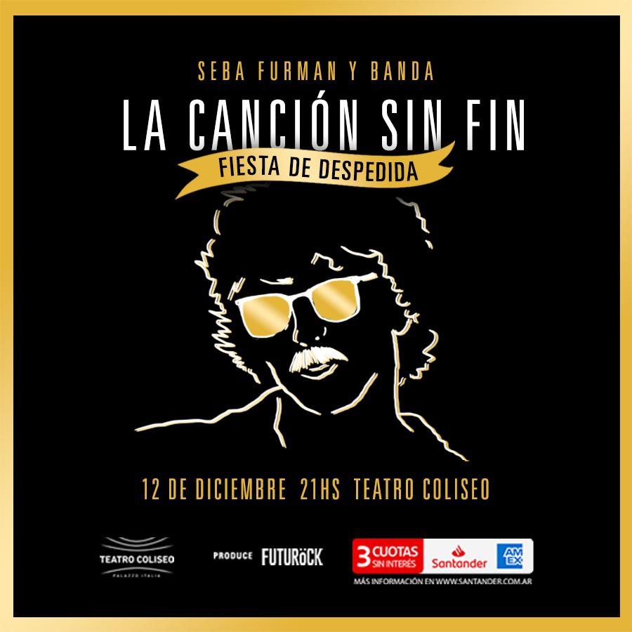 💫Tras cinco años de recorrido entre el podcast y el escenario, La Canción Sin Fin el proyecto de 
<a href="/sebafurman/">Sebastián Furman</a> junto a <a href="/futurockOk/">Futurock.fm</a> hoy se despide definitivamente.

🗓️ 12 de Diciembre
📍 <a href="/teatro_coliseo/">Teatro Coliseo</a>

🎫#Etickets en bit.ly/4oyzjAG