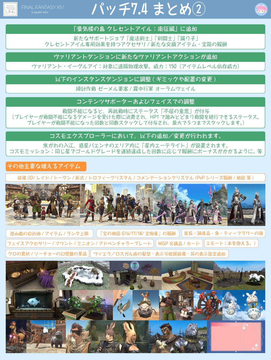 パッチ7.4の初動リスト(簡単なまとめ)です✨ #FF14