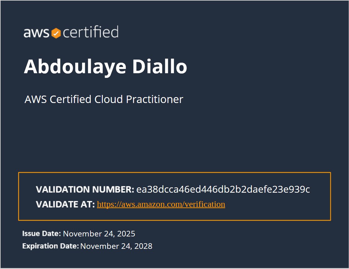 agabdoulaye16's tweet image. Nouvelle quête de savoir avec une certificat cloud aws

un grand merci @ODCSenegal  @orange_sn 
@obs_senegal @altenmaroc 
#NewSkills #AWSCertified #AWSCloudPractitioner #AWSCertification #CareerGoal