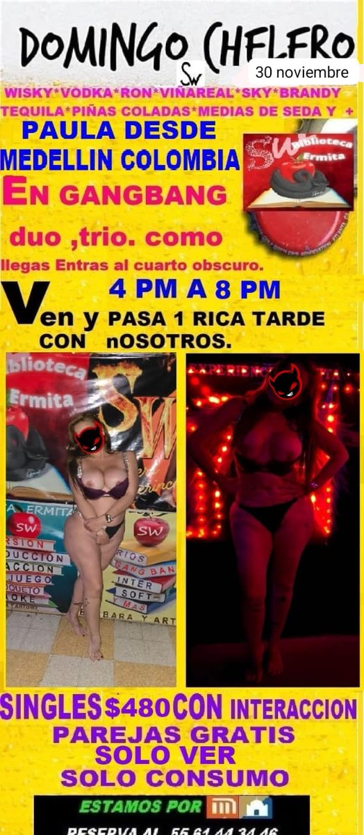 pasa un rica tardeada con Paula así como llegas entras al cuarto obscuro reserva al  <a href="/SWBIBLIOTECA/">SW BIBLIOTECA ERMITA</a> <a href="/swexperiences1/">SWEXPERIENCES1</a> <a href="/Bibliotecasw1/">bibliotecasw Ermita BARBARA Y ARTURO</a> 5561443446 <a href="/SWEXPERIENCES/">SWEXPERIENCESERMITA</a>