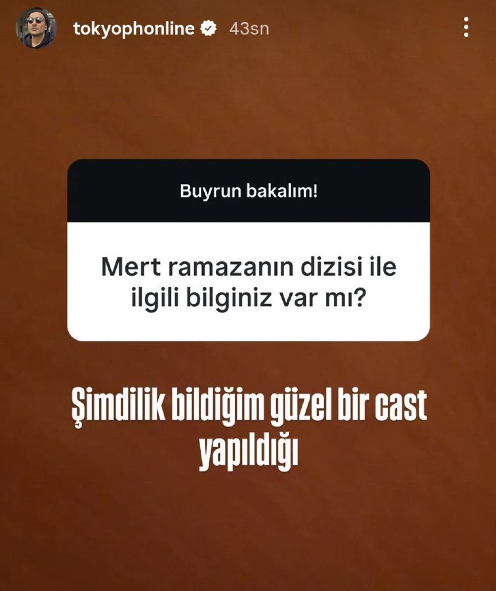 السؤال:
"هل لديكم معلومات عن مسلسل مارت رمضان؟"

الإجابة:
"حتى الآن ما أعرفه هو أنه تم إعداد طاقم ممثلين رائع ..."
.
كل خبر يزيد حماسي للعمل 💃🏻..
#MertRamazanDemir