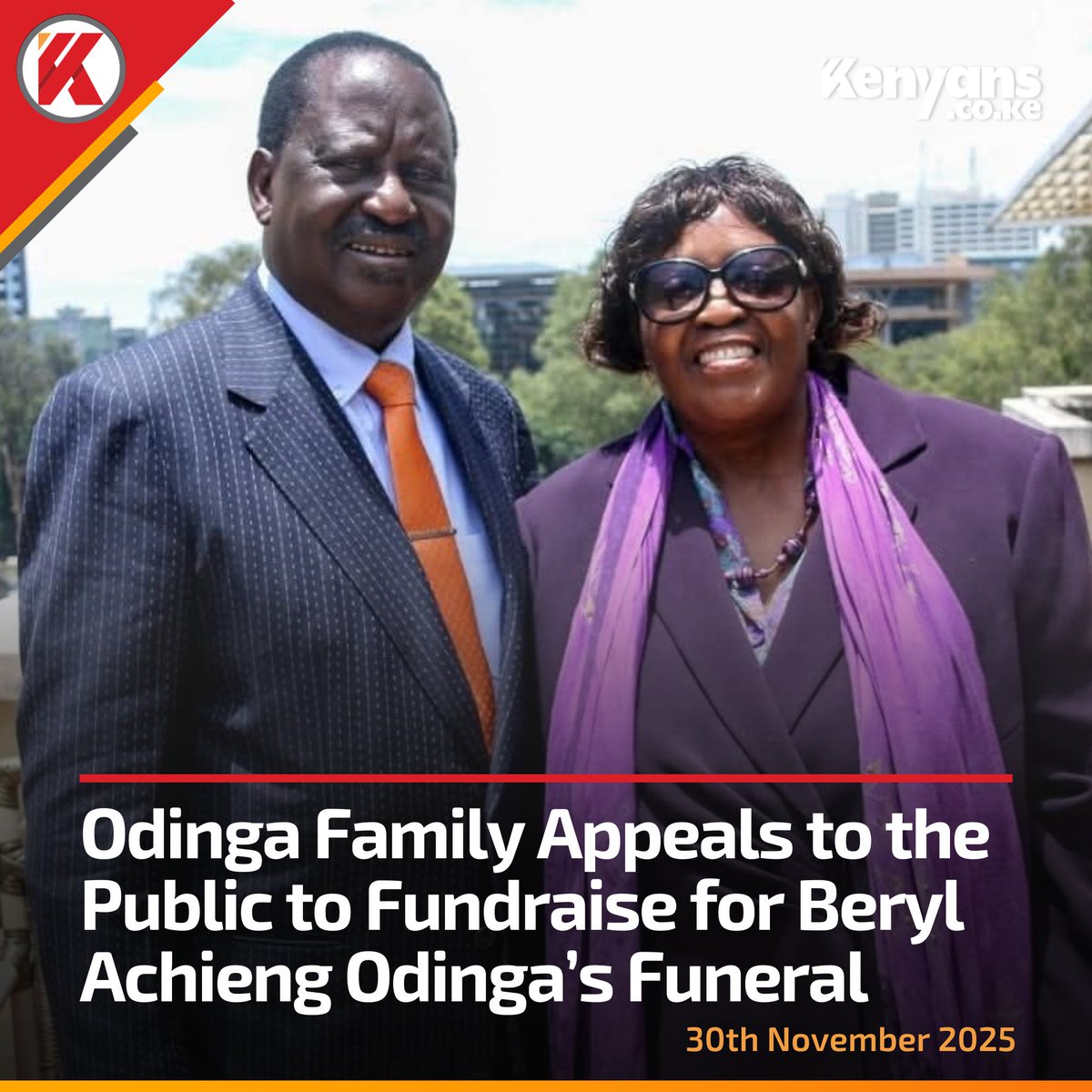 Kenyans's tweet image. Odinga Family Appeals to the Public to Fundraise for Beryl Achieng Odinga's Funeral