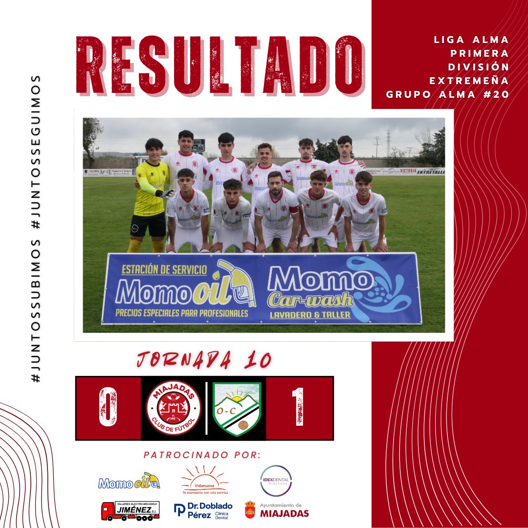 📋 Jornada 10 | Liga Alma – Primera División Extremeña – Grupo #20

Derrota en casa ante el <a href="/OlympicCF/">Olympic Peleño C.F.</a> (0-1) en un encuentro donde el equipo no encontró su mejor versión.

Toca seguir trabajando para recuperar sensaciones y ajustar la puntería de cara a las próximas citas. 💪⚽