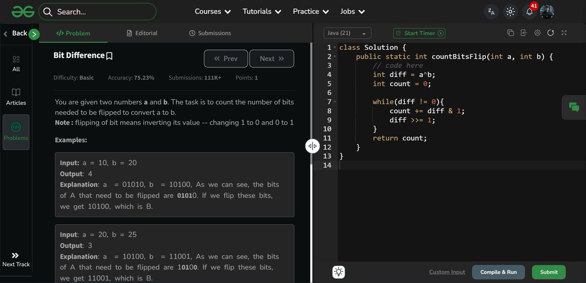 amanhaidry's tweet image. 🗓️Day-130/365 | #365DaysOfCode 💻| @geeksforgeeks

#BitManipulation in #DSA
✅Decimal to Binary
✅Number of 1 Bits
✅One&apos;s Complete
✅Two&apos;s Complete
✅Set Kth Bit
✅Power of 2
✅Bit Difference

#nationskillup #365DaysOfDSA #geeksforgeeks #gfg #java #DataStructuresAndAlgorithms