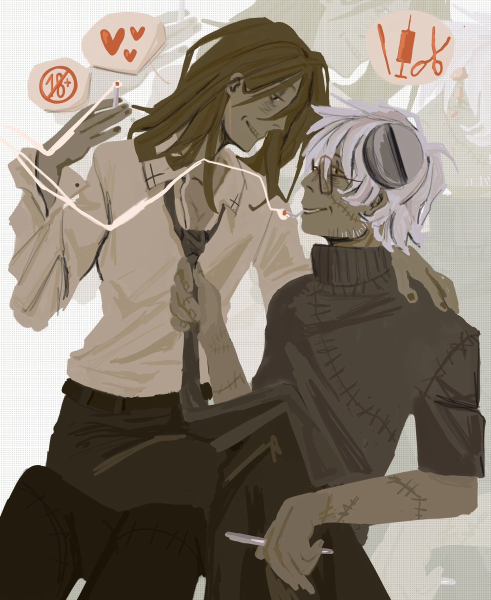 _thunder_cloud_'s tweet image. one does not interfere with the other🔞🔪

#souleater 

i forgot about my first steinspirit art because i don’t like it yet and i don’t finished it but post it because i haven’t any another arts now😔🖐️