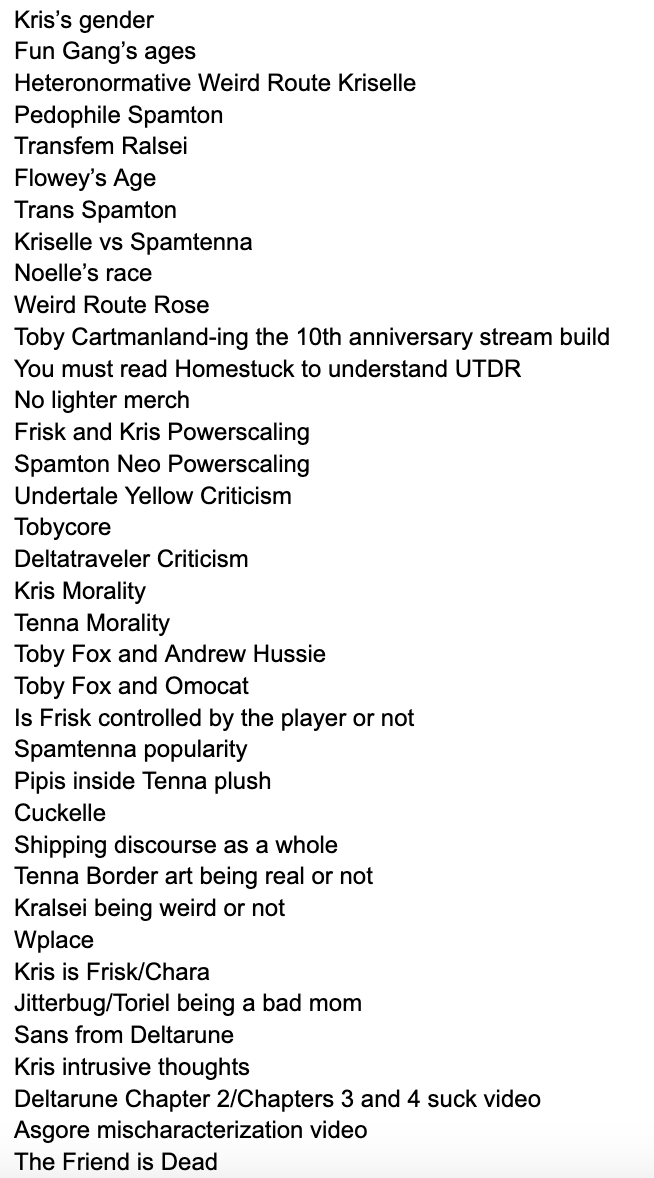 crimsonalice27's tweet photo. since it's approaching the end of the year here's all the  major discourses utdrtwt had this year https://t.co/nPi6PJCUF7