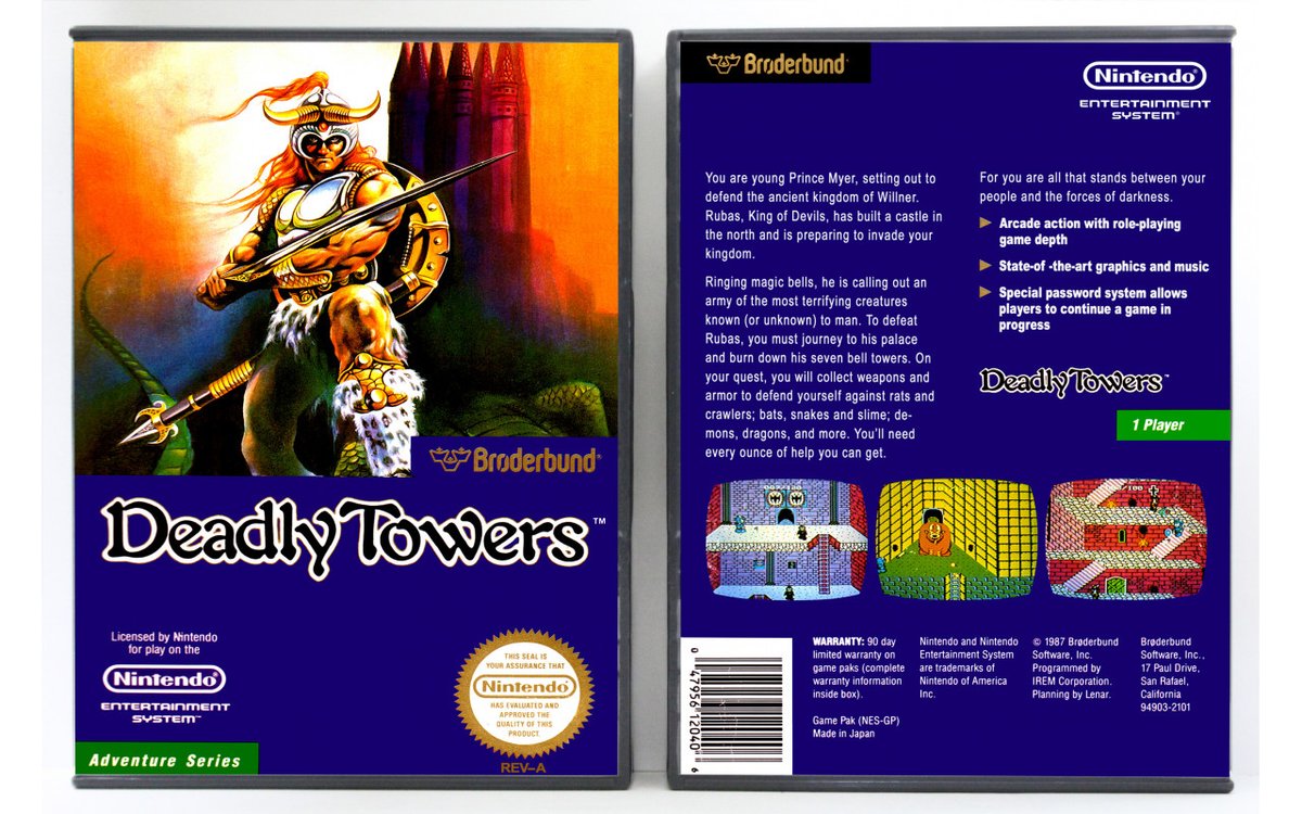 brightgaming64's tweet image. Good Morning!

Do you remember the video game “ Deadly Towers”? It was released for the NES in 1987. What were you doing in the year 1987?

To enjoy more great #Nintendo games, check out #BrightGaming on #Rumble:
rumble.com/c/BrightGaming

#RumbleGaming #RumbleTakeover