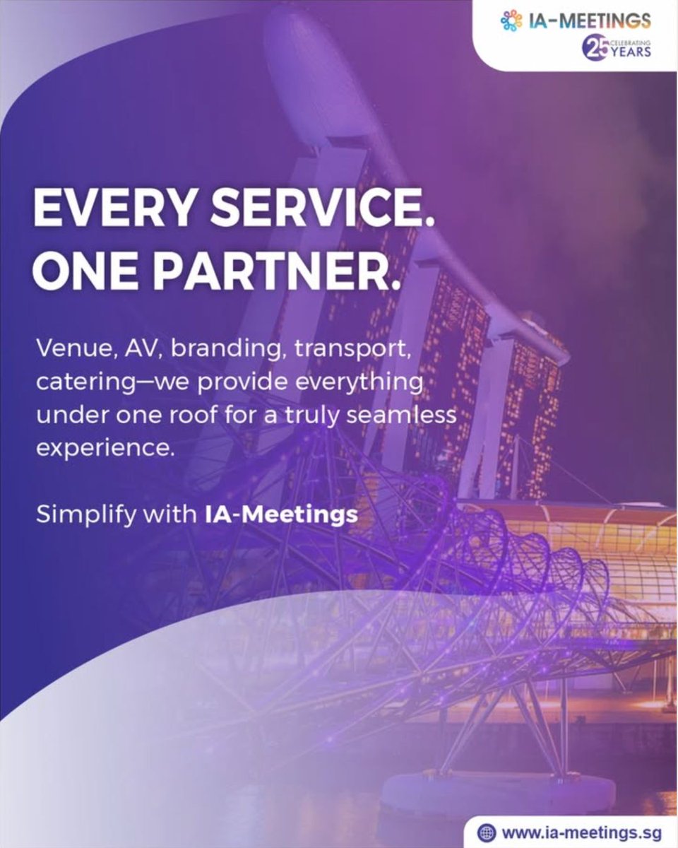 MICE_Xpert's tweet photo. Planning an event doesn’t have to be complicated. IA-Meetings, a leading conference organizer in Singapore, brings every service under one roof, ensuring seamless coordination and flawless execution every time.
https://t.co/DqWD27qRtY https://t.co/UctbEZEqPg
