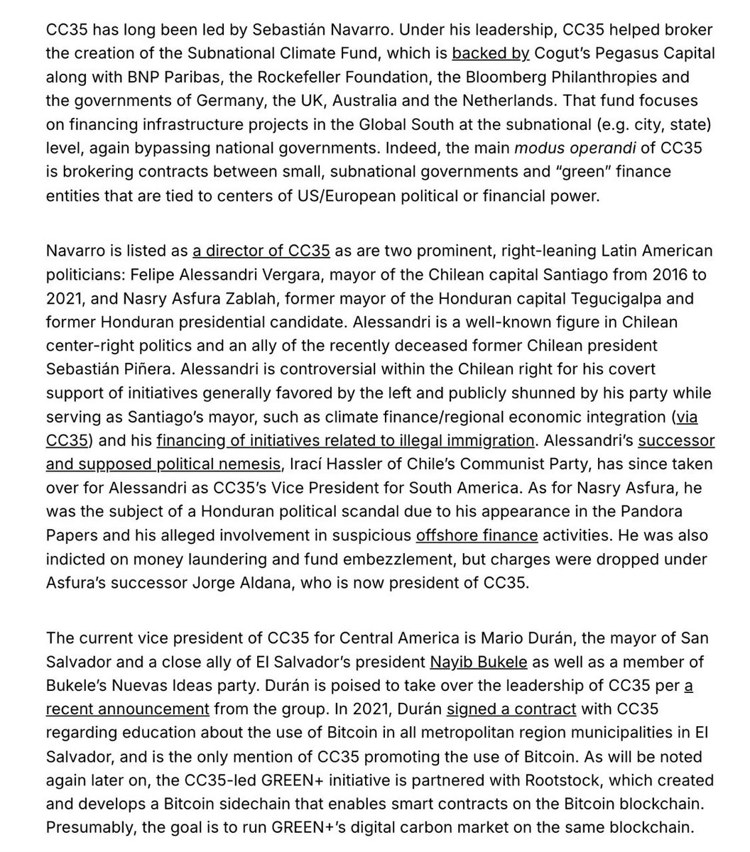 The Trump and Milei-backed candidate in today's presidential elections in Honduras, Nasry Asfura, is a director of a globalist NGO called CC35 that is aiming to impose an Inter-American carbon market and "smart grid." It is basically the Latin American equivalent of Michael