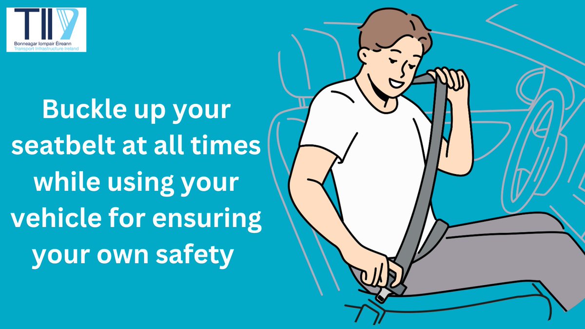 TIITraffic's tweet image. Buckle up, slow down, and stay safe on the road. 

No seatbelt, no second chances. 

Don’t gamble with your life.

Be the driver you’d want beside you.

Safety is in your hands!🤗
#TII #RoadSafety #Slowdown #Buckleup