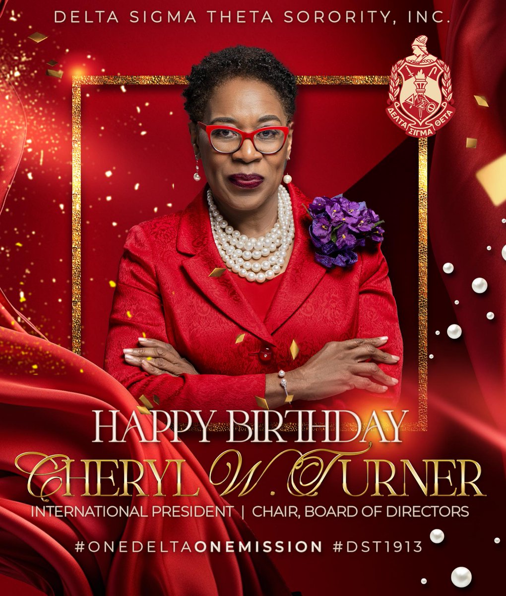#HB2U.  Happy Birthday to our International President, Cheryl W. Turner!

Today we celebrate your dynamic leadership and the grace with which you guide our sisterhood. Anchored in our rich legacy &amp; evolving with intention, you embody the spirit of One Delta, One Mission.  #Share