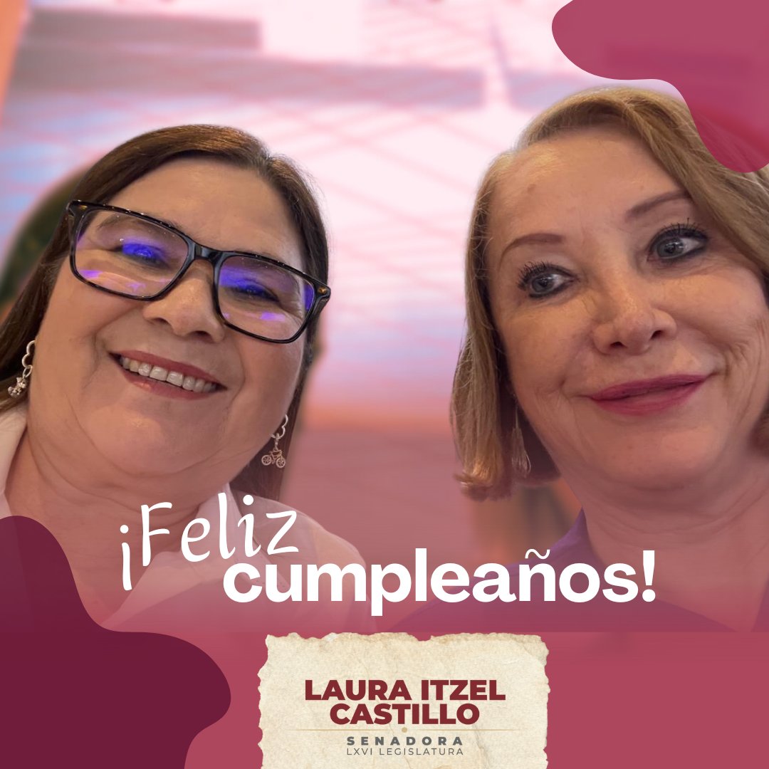 Felicito con mucho cariño a mi compañera, la senadora <a href="/imeldacastromx/">Imelda Castro</a>, por su cumpleaños. Le deseo un año lleno de salud, fortaleza y éxitos en su labor legislativa. 
¡Muchas felicidades, querida Imelda!🥳🎉