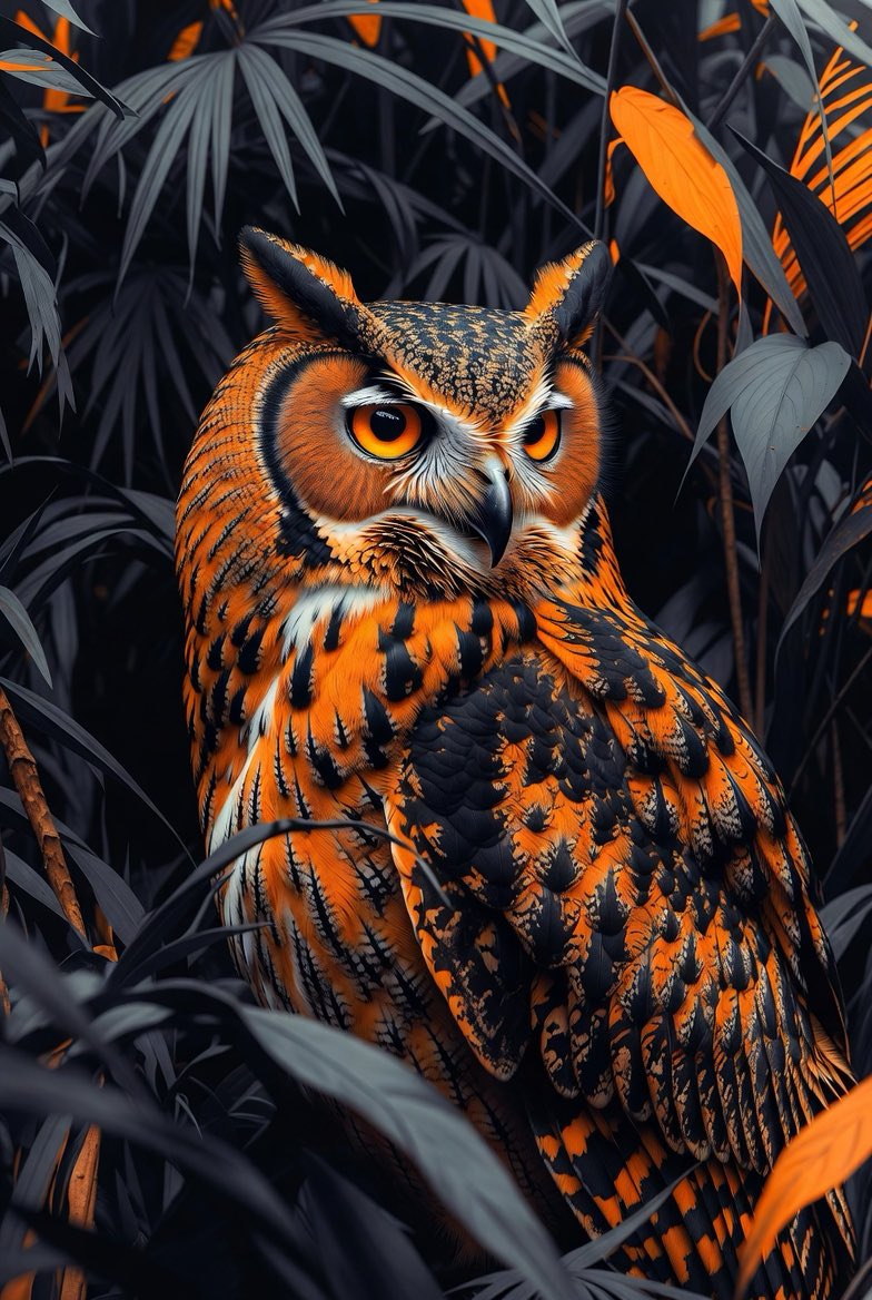 Hyper-detailed, ultra-realistic illustration of an owl emerg... - Example 2