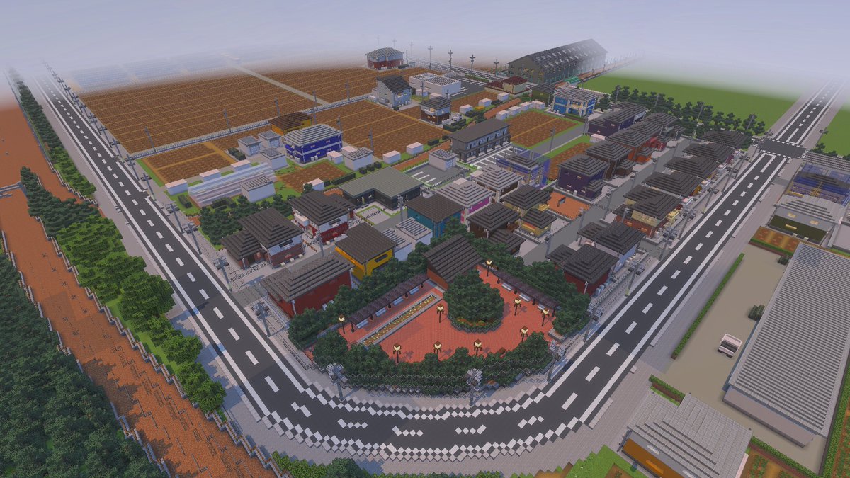 Kurafuto_pref's tweet image. #蔵布都県 #minecraft建築コミュ #Minecraft #マイクラ 
綴葉市綴葉区-四宮