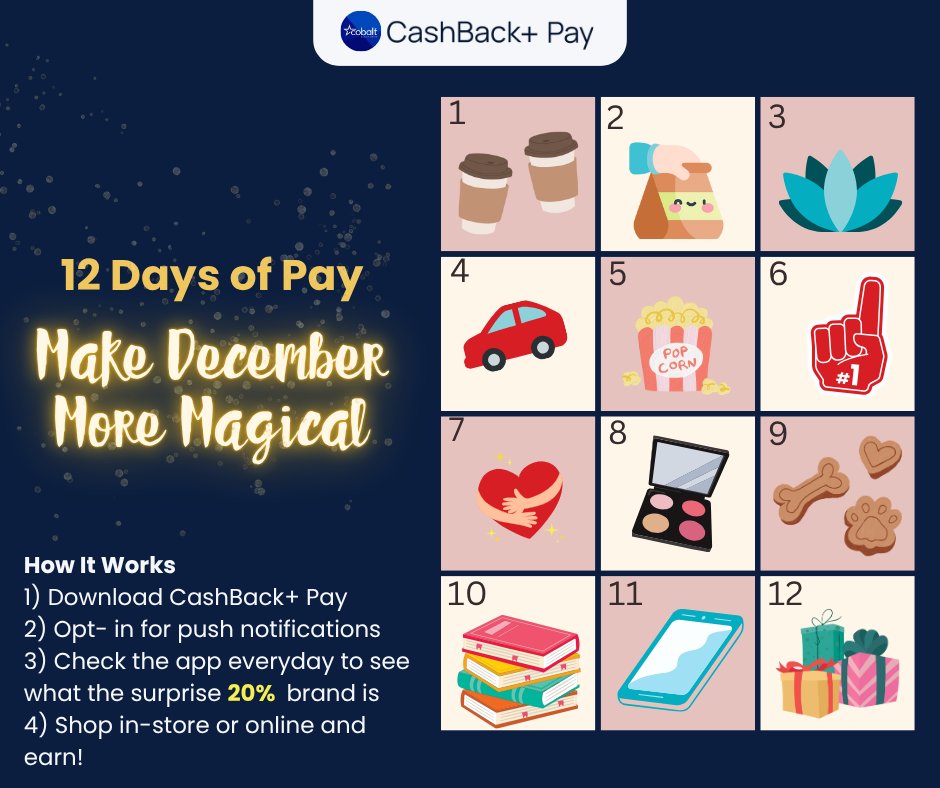 Something big is coming… 🎉 12 Days. 12 Brands. Up to 20% cashback. Stay tuned for your first look!