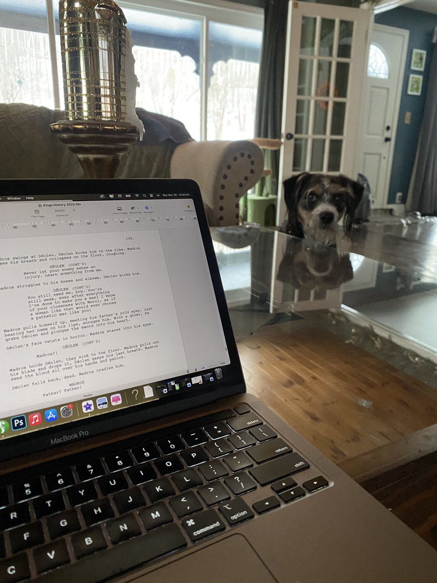 JCarsonRose's tweet photo. Much to Giovanni’s chagrin, writing must continue ✍🏻 https://t.co/xgPiXRyDPz